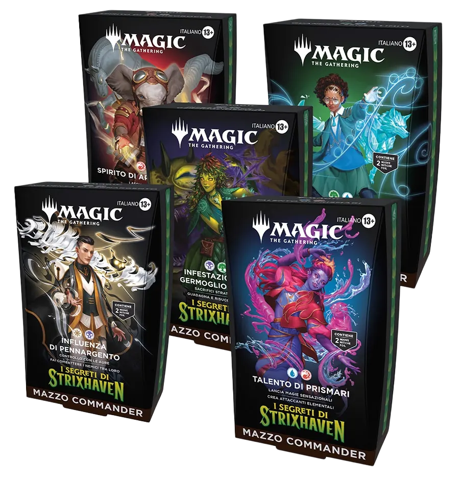 Commander Deck Display – Secrets of Strixhaven (5 mazzi ITA)