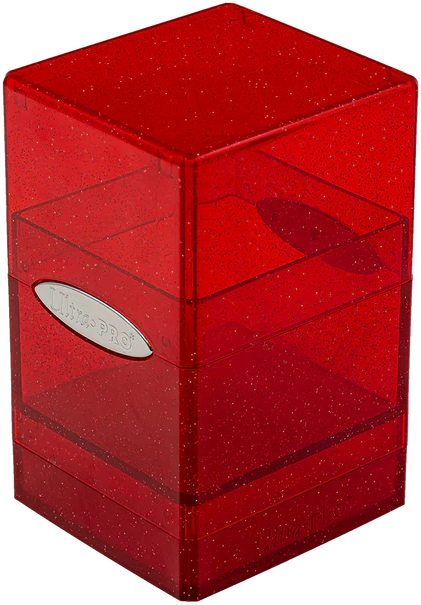 Satin Tower Deck Box - Glitter Red- Ultra PRO